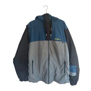 O'Neill Snowboarding Jacket Hooded Men's Size L Full Zip Blue Gray